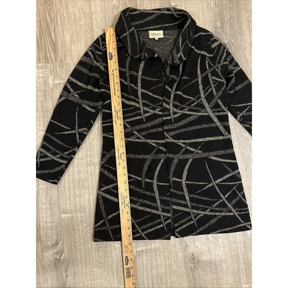 Intiwara Baby Alpaca Wool Open Cardigan Tribal Geometric Hand Made Bolivia S